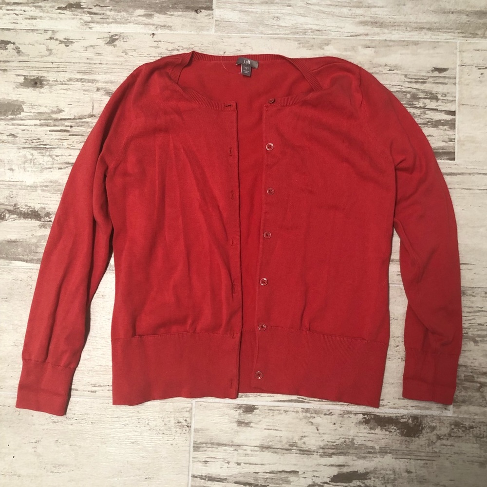 J. Jill Sunset Orange Cardigan (Size M)